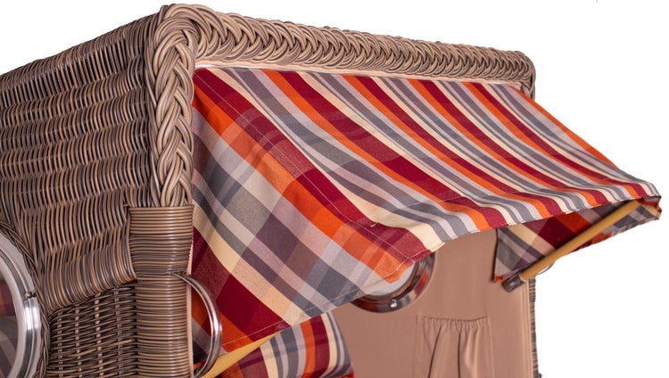 Strandkorb Rantum Teak PE grey Dessin 584