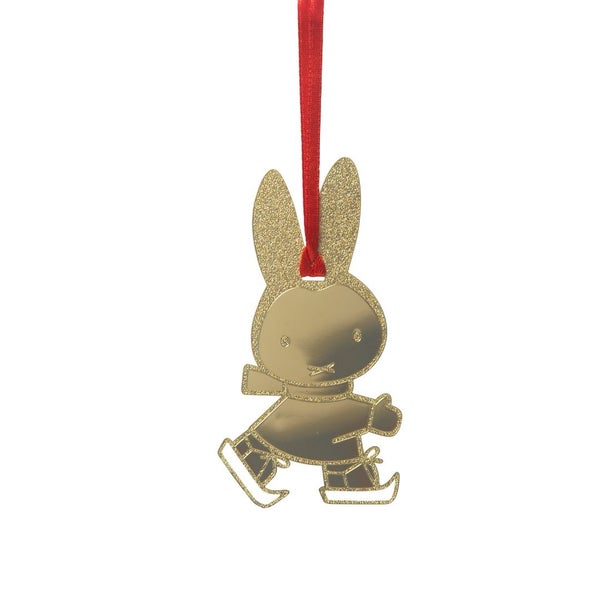 Miffy auf Schlittschuhen goldener Weihnachtsanhänger - Pluto Design