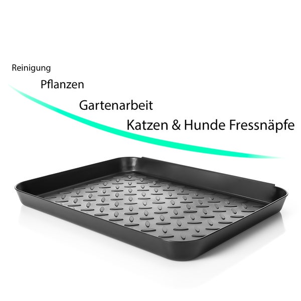BigDean 3 Stück Schuhabtropfschale 27x35cm Anthrazit Schuhmatte für zu Hause – Schuhablage aus bruchfestem Kunststoff