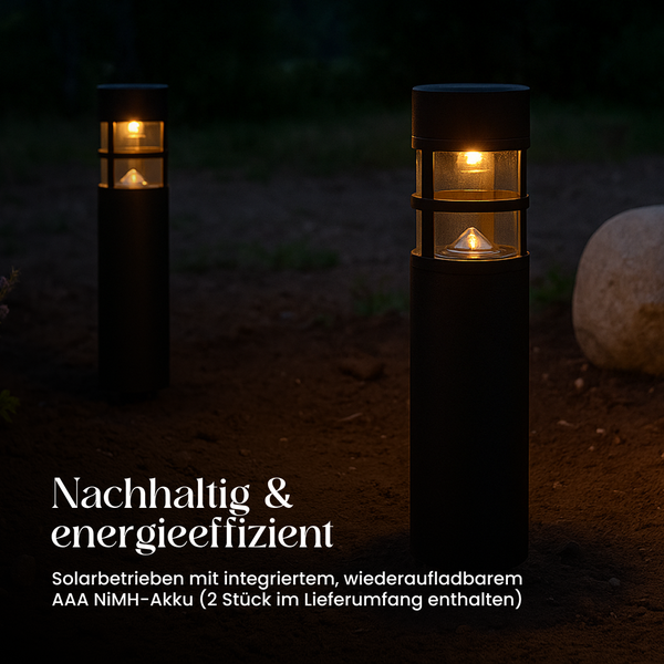 Solarleuchten zur Gartenbeleuchtung mit wiederaufladbaren Akkus