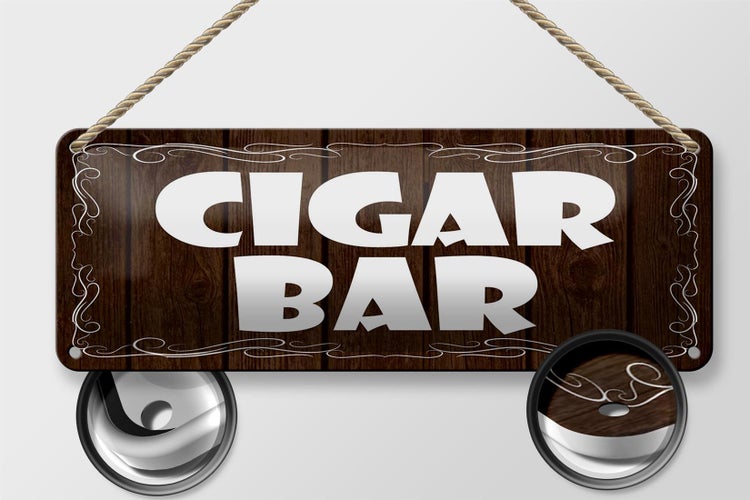 Blechschild Spruch 27x10cm Cigar Bar Zigarrenbar Dekoration