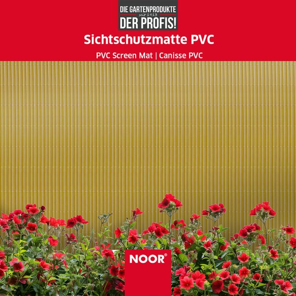 PVC Sichtschutz - 160x300 cm - Bambusoptik - Hohlkammer Sichtschutzmatte - Wetterfest und langlebig - Blickdichter Sichtschutz und Dekorationselement