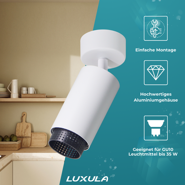 LUXULA Deckenleuchte aus Aluminium für GU10 Leuchtmittel
