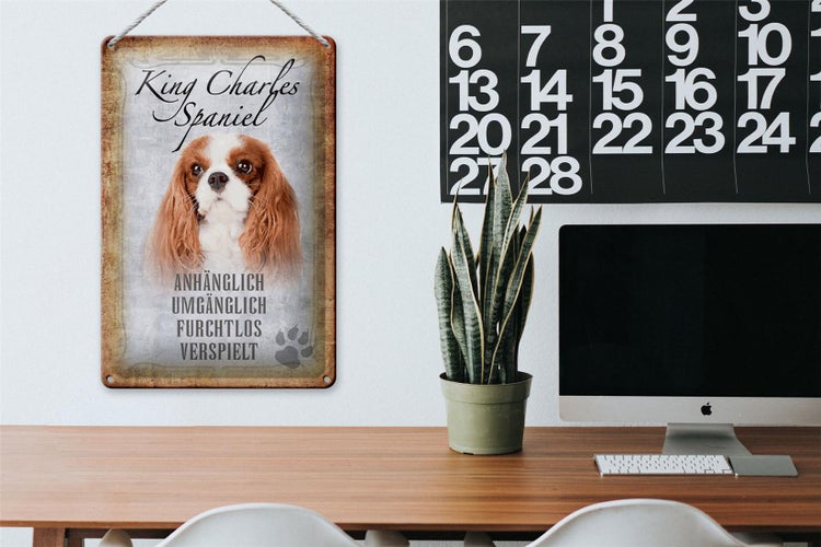 Blechschild Spruch 20x30cm King Charles Spaniel Hund