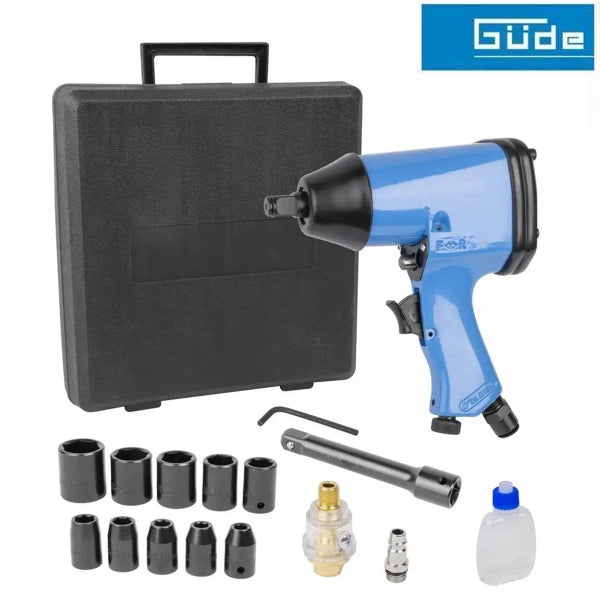 Güde Druckluft Schlagschrauber Set mit Koffer und Steckschlüssel Einsätzen