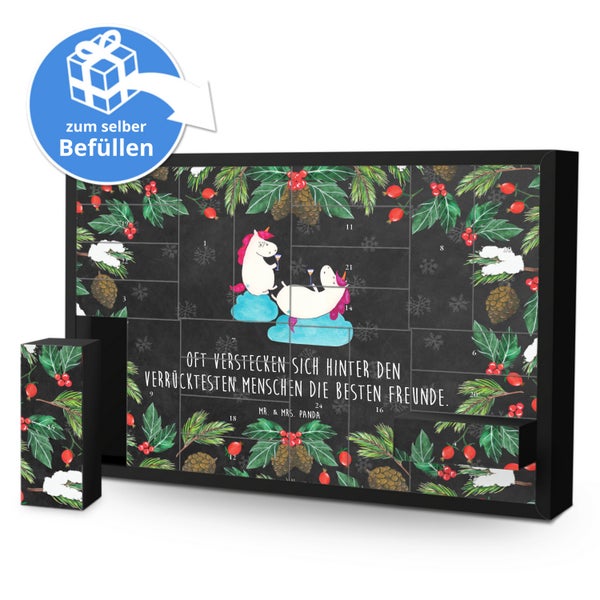 Mr. & Mrs. Panda Befüllbarer Adventskalender Einhorn Sekt - Schwarz