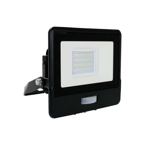 V-TAC VT-128S-B - LED-Flutlichtstrahler mit PIR-Sensor - Schwarz - Samsung - IP65 - 20W - 1510