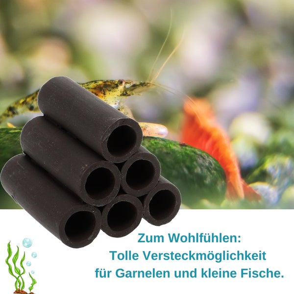 Aquariumdekoration mit Röhren für Garnelen und kleine Fische