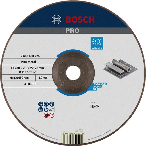 Bosch Logo PRO Metallscheibe, 230 x 2,5 x 22,23 Millimeter