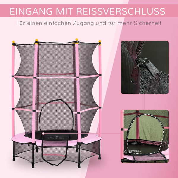 Trampolin mit Sicherheitsnetz und Reißverschluss