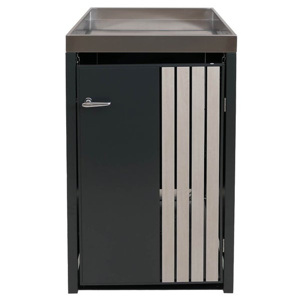 Gartenschrank mit Spüle aus Metall und Holz