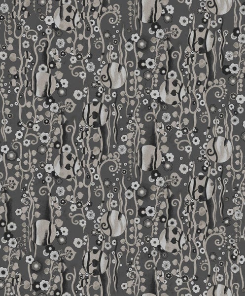Masureel Tapete Blumen Grau - 53 cm x 10.05 m - 630016