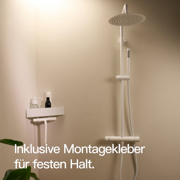 Designfabrik Hamburg Eckregal ohne Bohren Weiß