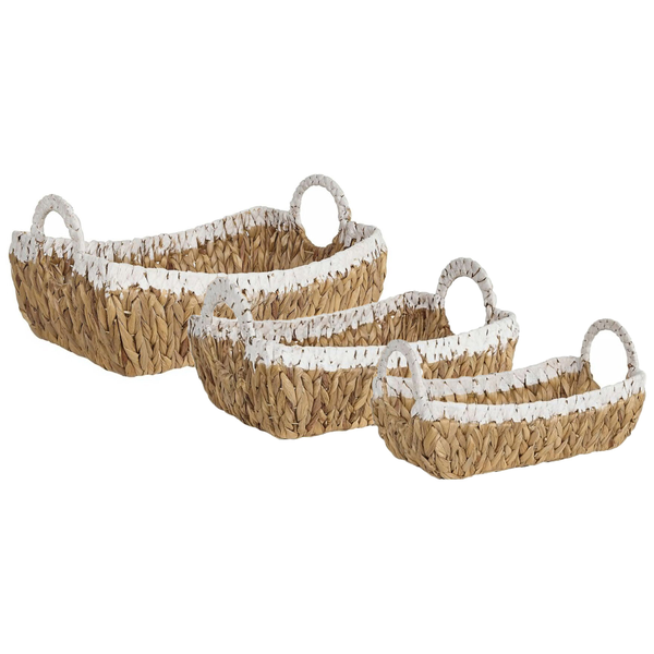 Aufbewahrungskorb 3er Set CAMPHA Geflecht Naturfarben