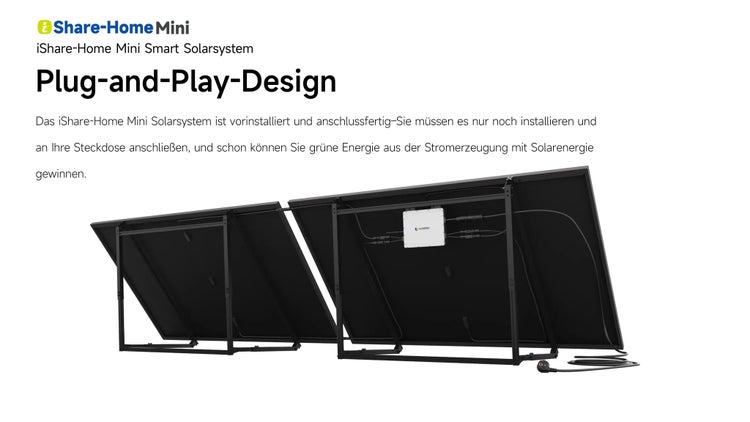 Slenergy 800 Watt Balkonkraftwerk inklusive Aufständerung/ Halter/ Verlängerungskabel/ Mikrowechselrichter mit Wlan