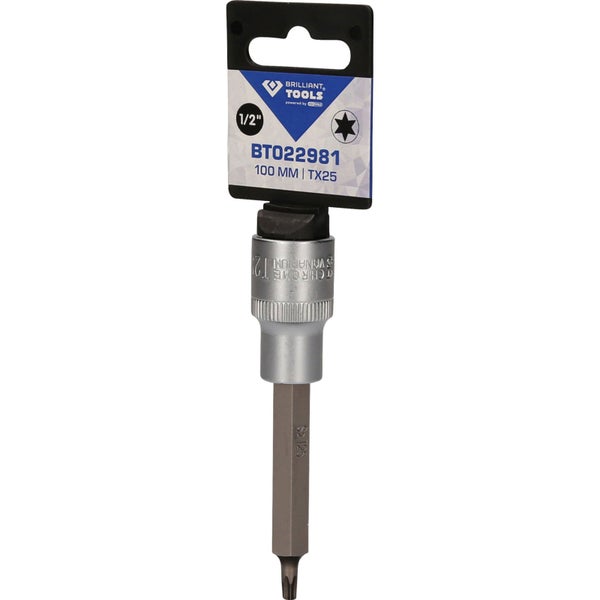 BRILLIANT TOOLS 1/2 Torx-Bit-Stecknuss 100 mm lang T25 - BT022981