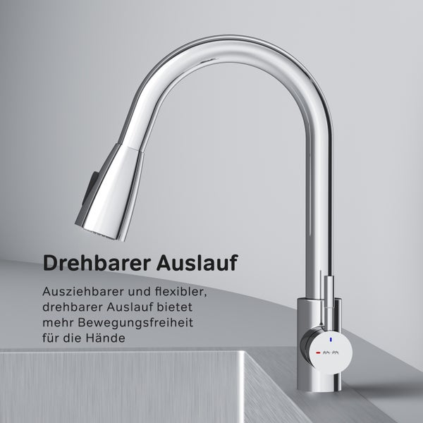 Küchenarmatur mit schwenkbarem Auslauf