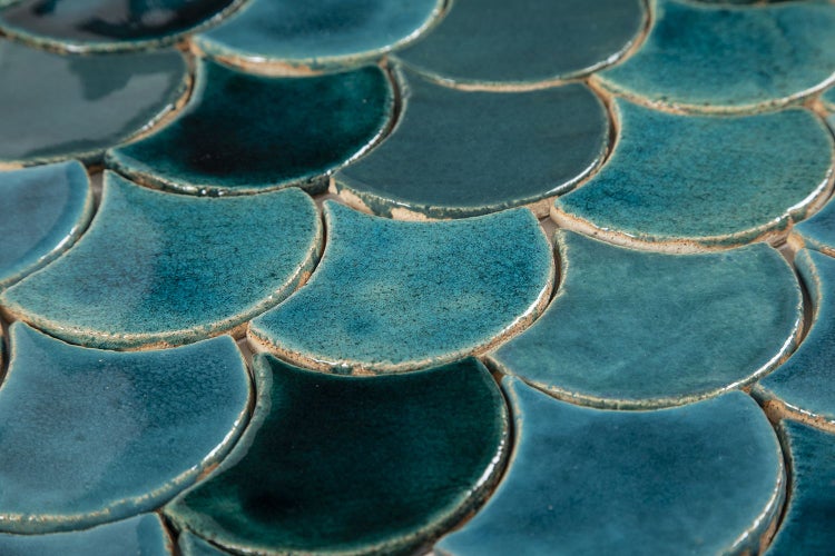 Keramikmosaikfliesen in Fischschuppenform