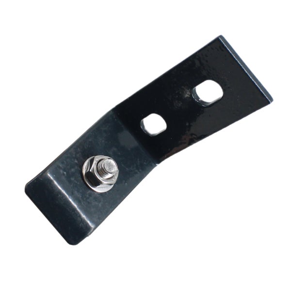 Metallwinkel mit Schraube und zwei Löchern
