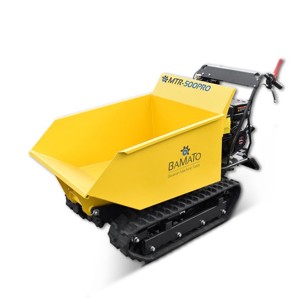 Gelber BAMA MTR-500PRO Raupendumper für den Transport von Materialien auf Baustellen und im Garten