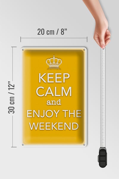 Blechschild Spruch 20x30cm Keep Calm and enjoy the weekend