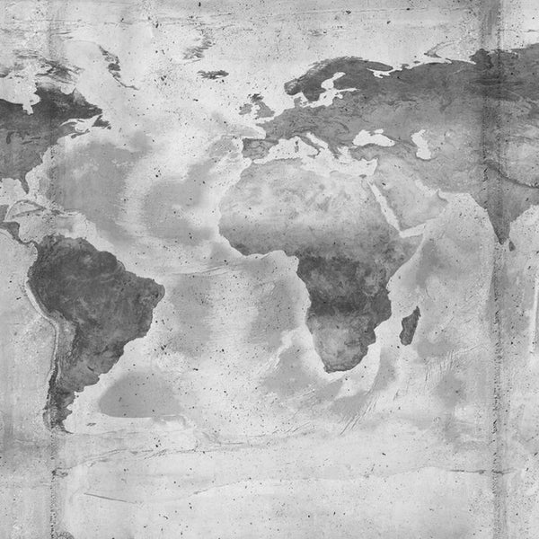 Weltkarte auf Betonwand