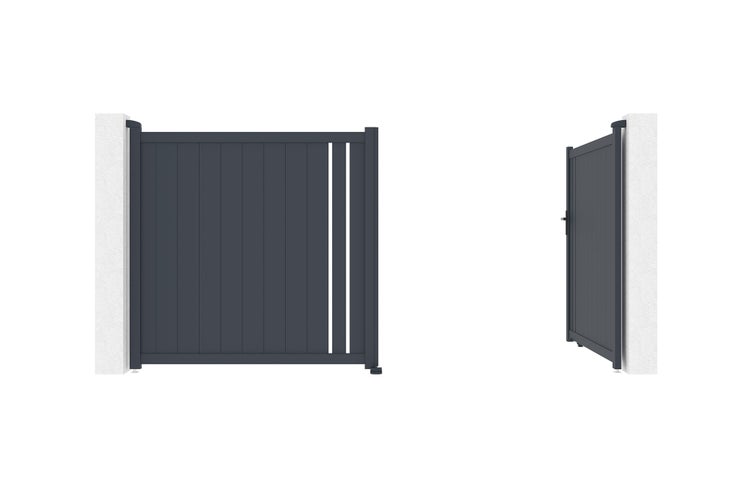 Flügeltor 3,5 m GIONA H.180 graues Aluminium