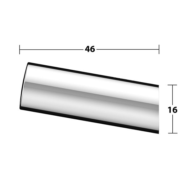 Metallrohr mit 46 Millimeter Länge und 16 Millimeter Durchmesser