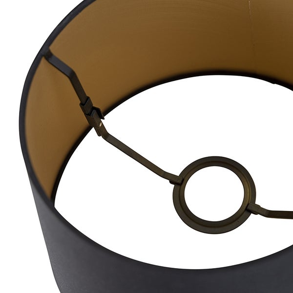 Baumwolllampenschirm schwarz 25/20/16 mit goldenem Interieur