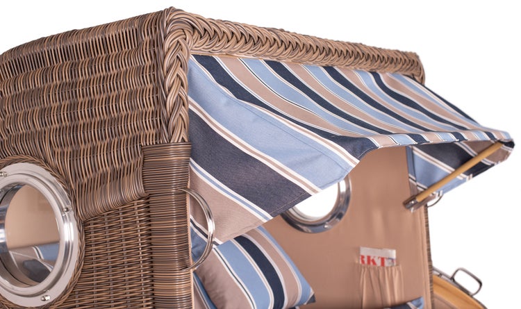 Strandkorb Westerland Teak Bullauge PE grey Dessin 580