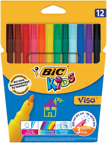 BIC Fasermaler KIDS Visa 12er Set