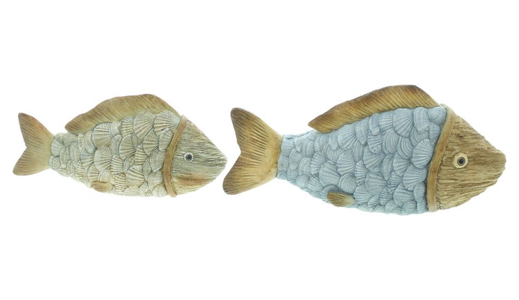 FRANK FLECHTWAREN | Figur Fisch, 2er Set, POLYRESIN,