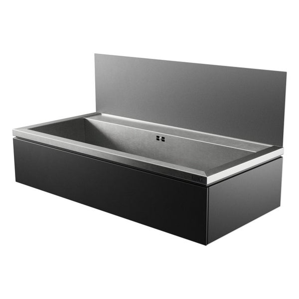 Freistehende Badewanne mit Rückwand für Badezimmer