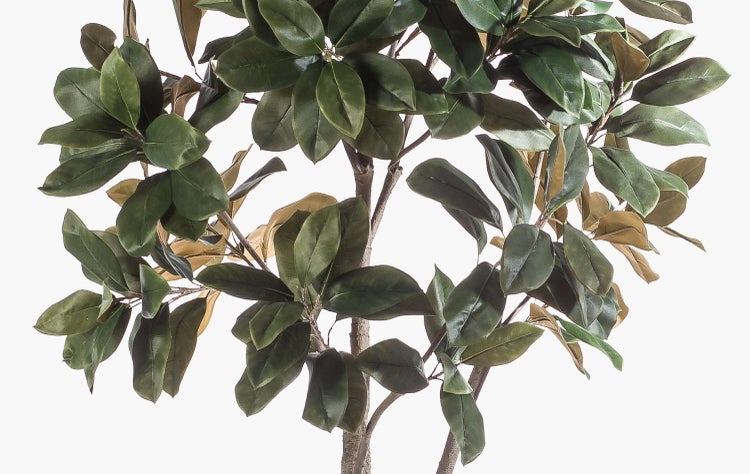 Grüner künstlicher Blumenstiel mit schmalen Blättern aus Kunststoff.