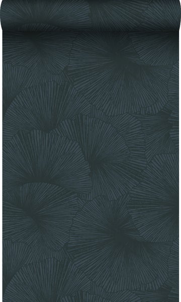 Origin Wallcoverings Tapete 3D Muster Blätter Dunkelblau - 0.53 x 10.05 m - 348012
