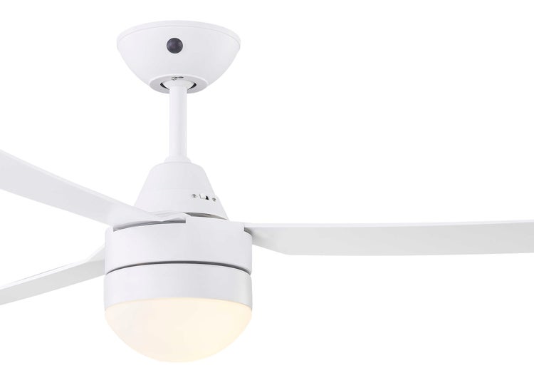 Deckenventilator mit integrierter Leuchte, drei Flügel, weißes Design