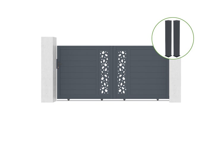 Doppelflügeltor mit Pfosten für den Garten