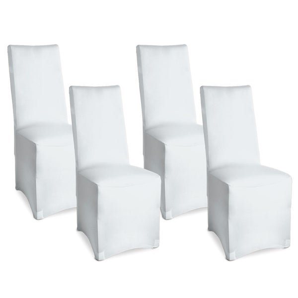 Beautissu Leona Stuhlhusse 95x45cm Weiß Stretch Bankett (4tlg)