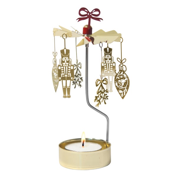 Goldene Nussknacker Teelichtkarussel- Pluto Design