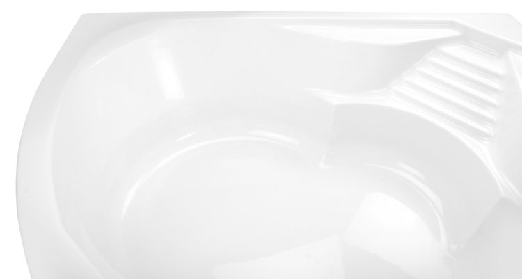Calmwaters® Eckbadewanne 150x150 cm mit Sitz, Acrylwanne Curved Wellness, Duo-Badewanne für zwei Personen, Sitzbadewanne, Maße 150 x 150 cm, Eck-Badewanne in Weiß - 02SL3015