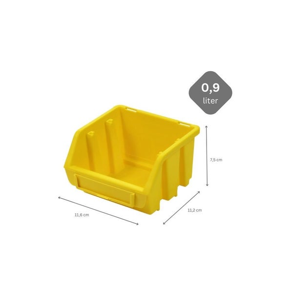 PROREGAL SuperSparSet 10x Sichtlagerbox 1 HxBxT 7,5 x 11,6 x 11,2 cm Polypropylen Gelb