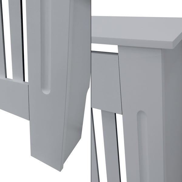 ECD Germany Heizkörperverkleidung Landhausstil 78x19x82 cm, Grau, aus MDF lackiert, für Schlafzimmer, Wohnzimmer, Heizungsverkleidung Heizkörperabdeckung Heizungsabdeckung Heizung Heizkörper Abdeckung