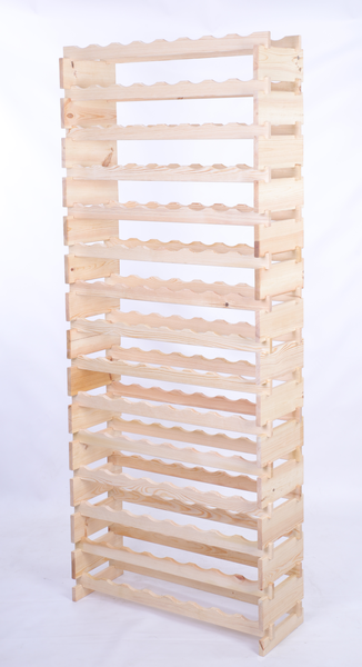 Weinregal VINOTECA FLEX PRO HxBxT 205x84x28cm 120 Flaschen auf 15 Ebenen Massives Kiefernholz Natur unbehandelt