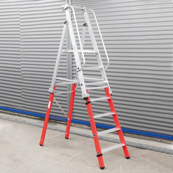 Aluminium Stufenleiter mit Haltebügel