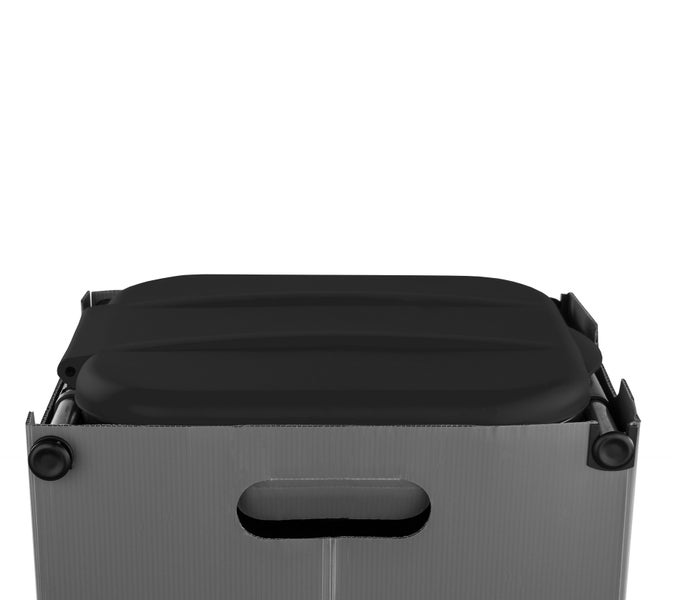 BigDean Müllsackständer SichtFix Schwarz mit Sichtschutz - 80L - Müllsackhalter Bauset für Gelben Sack - Mülleimer Müllbeutelständer Müllbeutelhalter
