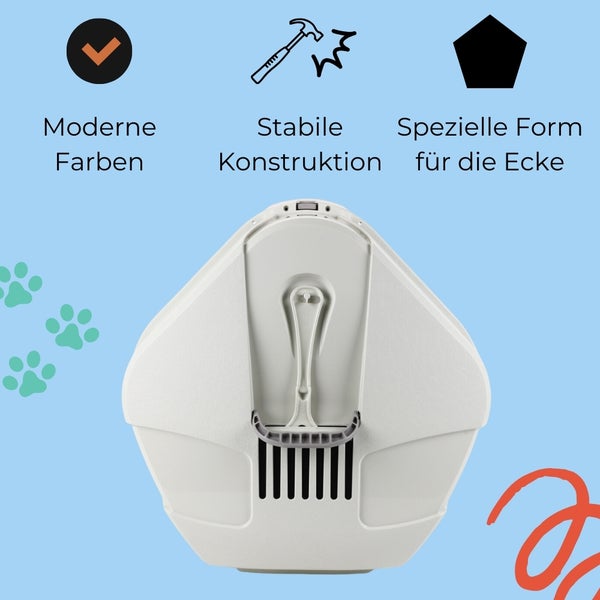 Große Eck Katzentoilette Katzenklo Ecke mit Deckel XXL Jumbo Ecktoilette Katzen Haubentoilette WC Filter Schaufel