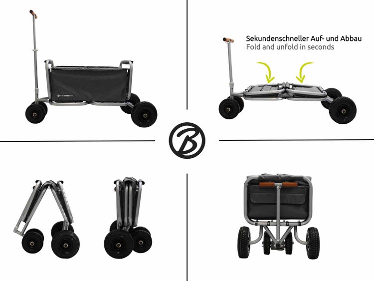 Beach Trekker Bollerwagen mit Faltfunktion in verschiedenen Ansichten