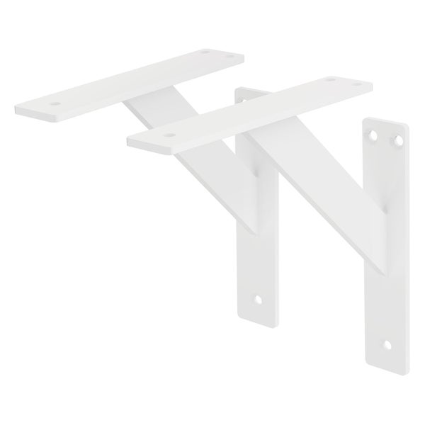 ML-Design 2 Stück Regalhalterung 180x180 mm, Weiß, Aluminium, Schwebende Regalhalterungen, Regalwinkel, Wandhalterung für Regalbrett, Regalträger für Wandmontage, Wandregal Wandkonsole Regalstütze