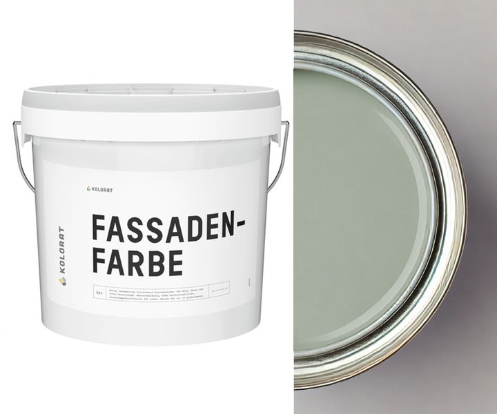 Kolorat Fassaden- & Sockelfarbe - Helles Salbeigrün K/20-5-26-7/T – 10L Hochwertige Fassadenschutz, Sockelfarbe, Silikonharzfassadenfarbe, wasserabweisend, wetterbeständig, farbtonstabil, für Fassaden und Sockel im Außenbereich