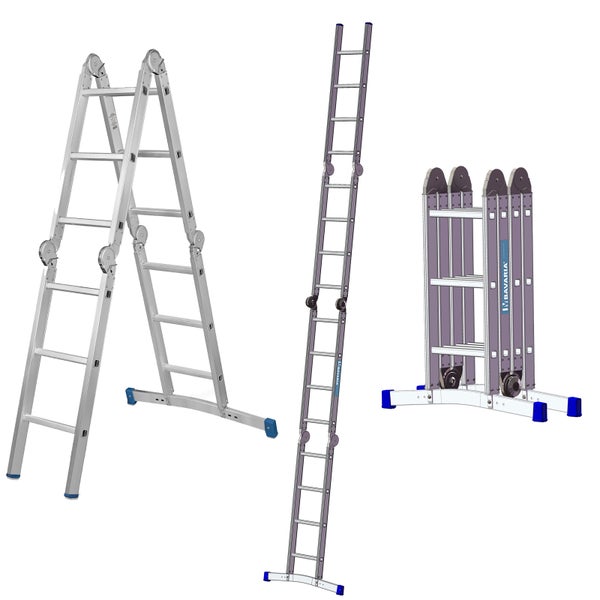 Mehrzweckleiter in drei verschiedenen Aufbauvarianten